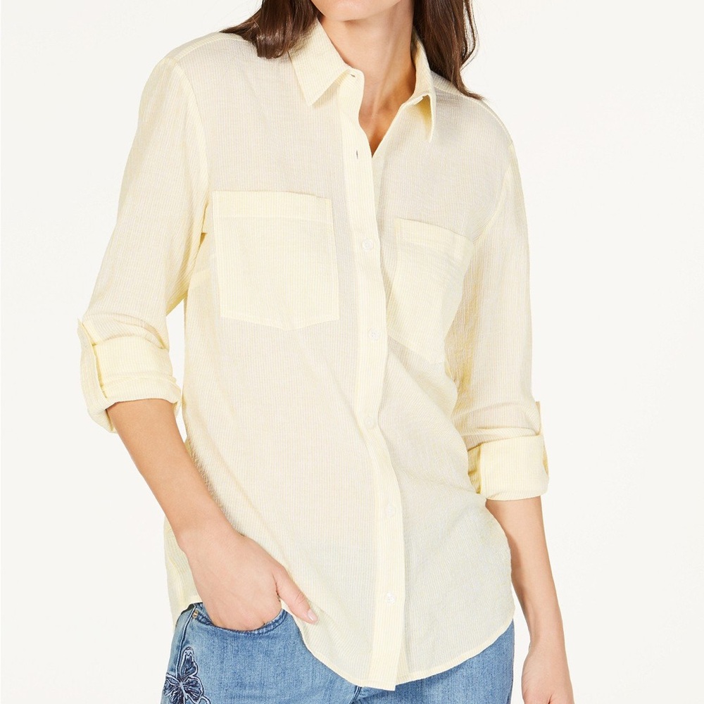 Michael Kors Women's Striped Button-Up Top 🌞 P-37